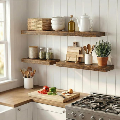 12 inch Deep Floating Shelves for Wall, 36 inch Wide Engineered Wood Wall - Image 6