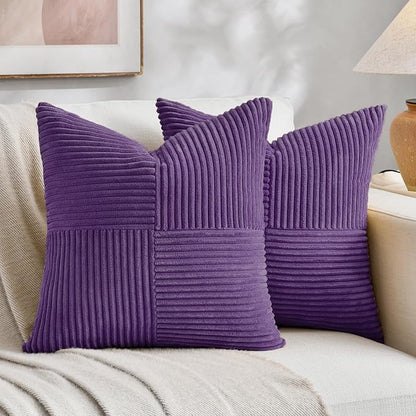 Fancy Homi 2 Packs Purple Decorative Throw Pillow Covers 16x16 Inch by Fancy+Homi