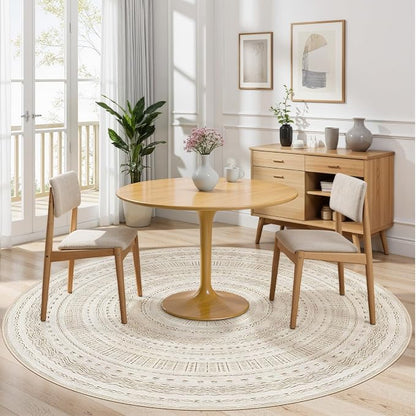 cotiled 6x6 Round Rug 6ft Circle Living Room Boho Area Rugs | Washable Foldable - Image 4