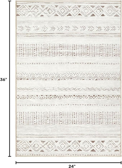 cotiled Washable 2x3 Entryway Rugs: Boho Moroccan Soft Small Rug | Non-Slip - Image 2
