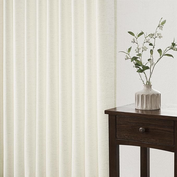 Topfinel 86 Inch Curtains 2 Panels Set, Two Packs Pinch Pleat Back Tab Linen - Image 4