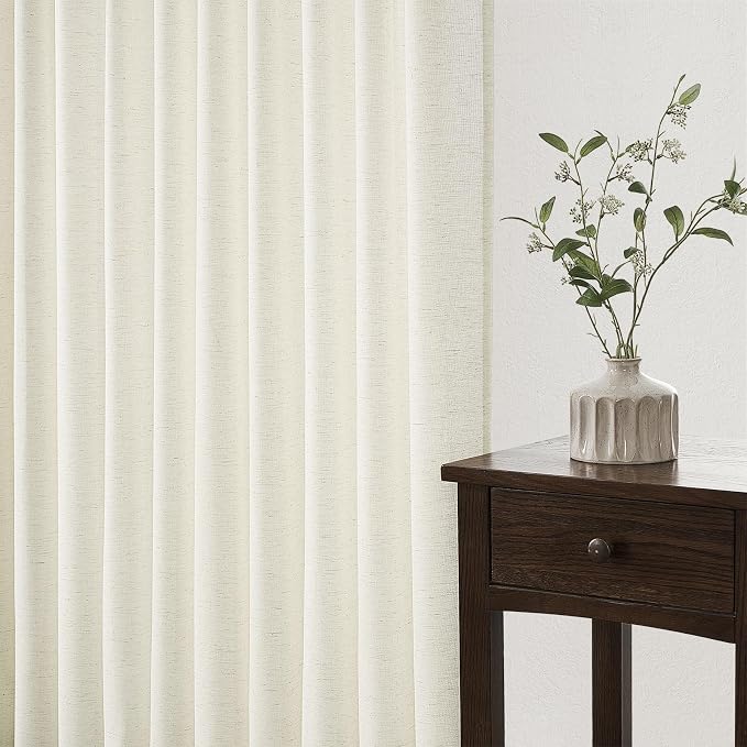 Topfinel 120 Inch Curtains 2 Panels Set, Two Packs Pinch Pleat Back Tab Linen - Image 5