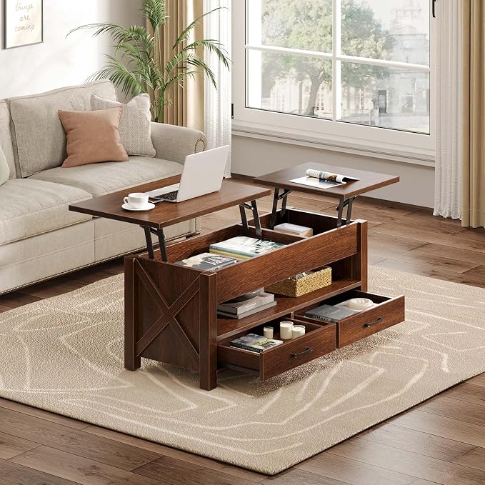 Seventable Coffee Table, 39.3" Lift Top Coffee Table - Image 2