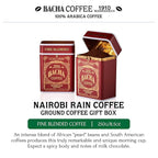 Bacha Coffee | Nairobi Rain Fine Blended Signature Nomad Collection, 100% Arabica Specialty Coffee, Ground Beans, Medium Dark Roast, 250g