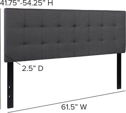 Flash Furniture Bedford Tufted Upholstered Queen Size Headboard in Dark Gray - Image 2