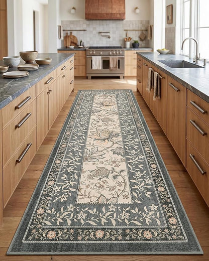 GarveeHome Grey Washable Kitchen Runner Rug: 2'6" x 8' Hallway Rug Non Slip - Image 3