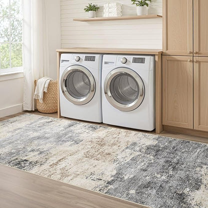 LOONGRUG Runner Rug 2x10 Washable Non-Slip Kitchen Neutral Modern Rug | - Image 7
