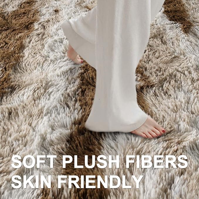 Area Rugs for Living Room, 6x9 Feet Soft Fluffy Shagg Plush Rug High Pile Large - Image 4