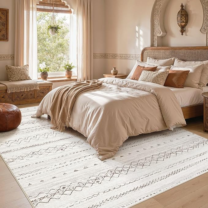 cotiled Boho 12x15 Area Rug for Living Room: Large Moroccan Washable Rug | - Image 5