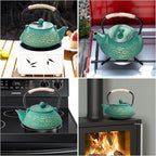 Cast Iron Teapot, Japanese Tea Pot with Infuser for Loose Leaf, Tea Kettle Stovetop Safe Coated with Enameled Interior, Clouds Pattern 27oz, 800ml Black
