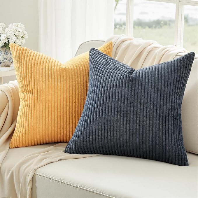 Topfinel Decorative Velvet Pillow Covers 18x18 New Blue and Orange Boho - Image 6