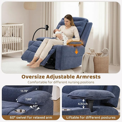 Olela Power Glider Recliner Nursery Chair, Swivel Rocking Chair - Image 6
