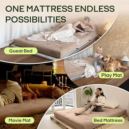 ZonLi Japanese Floor Futon Mattress Twin Size 39"x 75", 100% Cotton Cover 6'' - Image 5