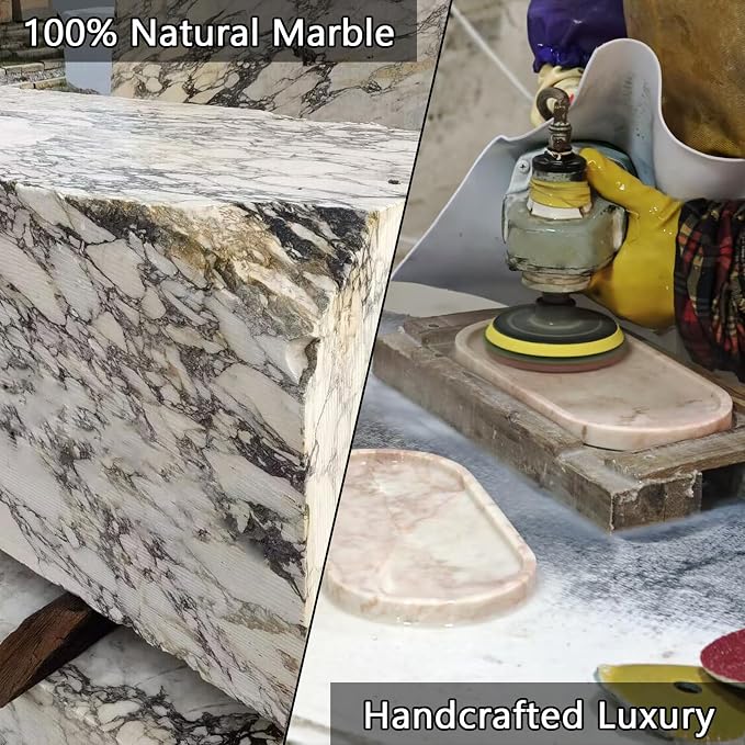 Real Luxurious Natural Marble Vanity Tray Genuine Marble Storage Tray - Image 8