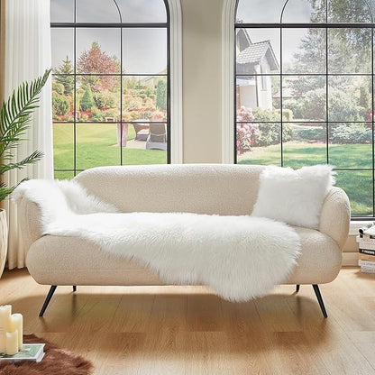 AMTOVO Faux Sheepskin Rug, 2 x 6 ft Faux Fur Rug - Image 2
