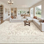10x12 Area Rugs Living Room: Bedroom Washable Carpet Beige White | Vintage Boho by Luxturiy