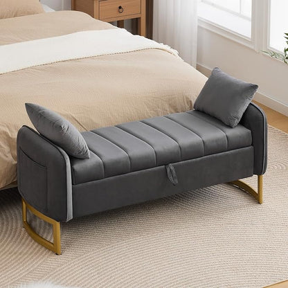 End of Bed Storage Bench, Storage Ottoman Bench by Aemeios