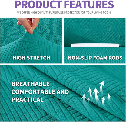 ZNSAYOTX Oversized Super Stretch Couch Cover, New Striped Sofa Covers - Image 4