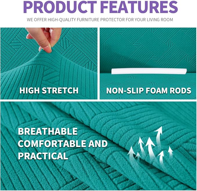 ZNSAYOTX Super Stretch Loveseat Covers, New Striped Love Seat Slipcover - Image 3