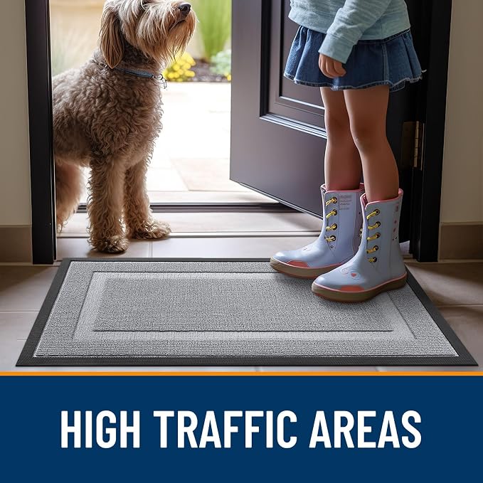 OLANLY Front Door Mat Outside 29.5x17, All-Season Heavy-Duty Rubber Doormat | - Image 7