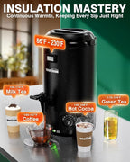 WantJoin Electric Heating Beverage Dispenser-75 Cup Hot&Cold water Urn-Stainless Steel Premium 12 L/3.2 Gallon Hot Drink Dispenser with Spigot for Coffee & Hot tea,Cold Milk,Water,Juice(Black)