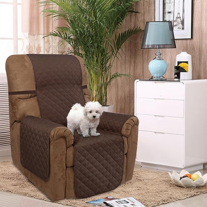 U-NICE HOME Reversible Recliner Chair Covers, Coffee/Beige | 28''Recliner Cover - Image 2