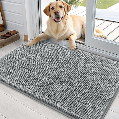 OLANLY Dog Door Mat for Muddy Paws 35x24, Super Absorbent Chenille Mud Mat | by OLANLY