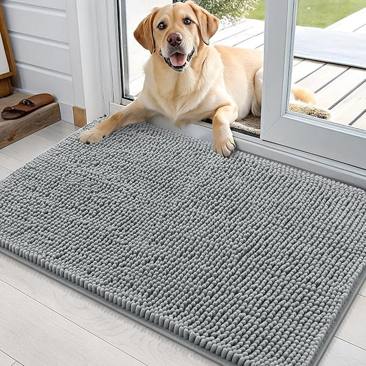 OLANLY Dog Door Mat for Muddy Paws 35x24, Super Absorbent Chenille Mud Mat | by OLANLY