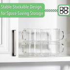 BTaT- Stackable Insulated Coffee Mug, Coffee Glass, Large, Set of 4 (16oz, 500ml), Double Wall Glass Coffee Cups, Tea Cups, Latte Cups, Glass Coffee Mug, Latte Mug, Clear Mug