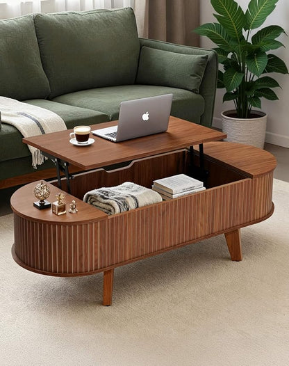 Fluted Oval Lift Top Coffee Table - Image 2