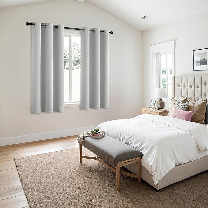 MIULEE Blackout Curtains for Bedroom 2 Panels 40 x 72 Inch Long Silver | - Image 6
