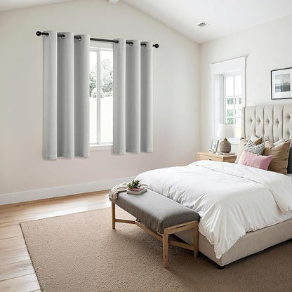 MIULEE Blackout Curtains for Bedroom 2 Panels 40 x 54 Inch Long Silver | - Image 6