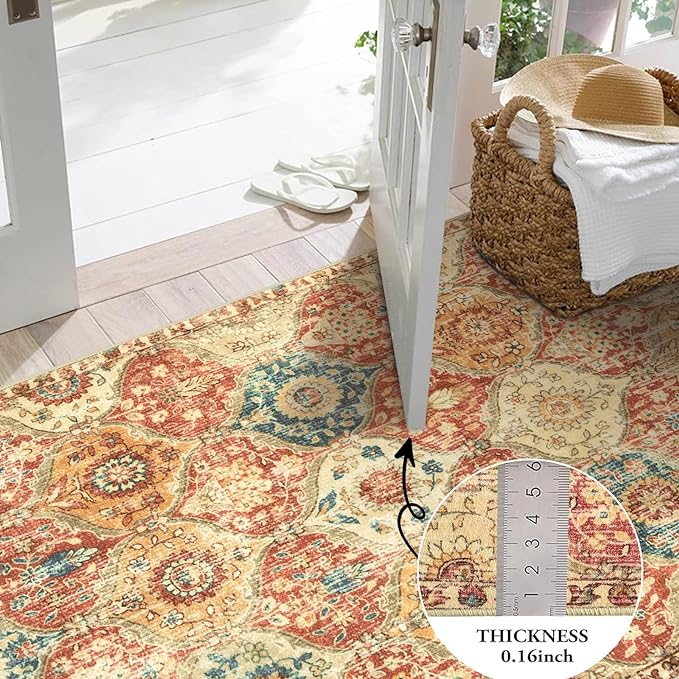 Lahome Moroccan Hallway Rug, 2x5 Washable Kitchen Runner Rug Non Slip | Kitchen - Image 3