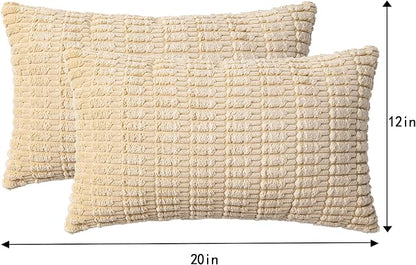 Aegero Pack of 2 Corduroy Decorative Throw Pillow Covers 12x20 Inch - Image 7