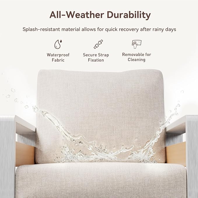Aoxun Aluminum Patio Furniture Set, 5 Seats Luxury Metal Patio Conversation Sets - Image 6