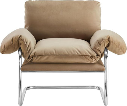 Modway Ansel Performance Velvet Accent Chair in Taupe - Image 8