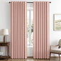 MIULEE 100% Blackout Linen Curtains 42 x 84 Inch Blush Pink 2 Panels | Thermal by MIULEE