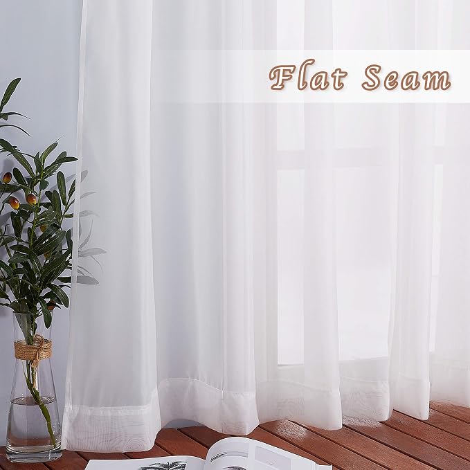 NICETOWN Ivory Sheer Curtains 72 inch Length - Image 6