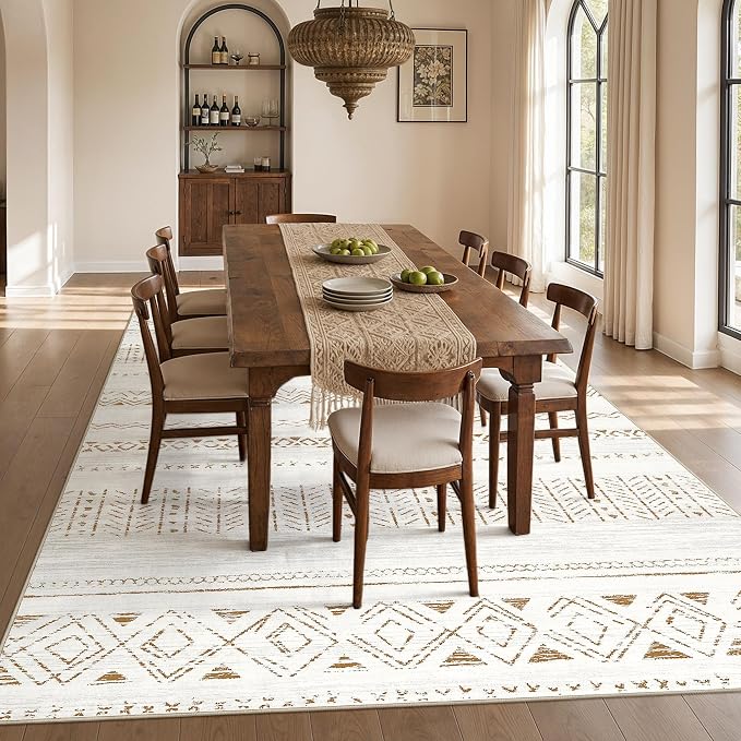 cotiled Boho 10x12 Area Rug for Living Room: Large Moroccan Washable Rug | - Image 7