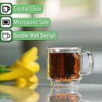 BTaT - Stackable Espresso & Demitasse Glass Coffee Cups, Set of 6 (2.0 oz, 60 ml), Double Wall, Clear
