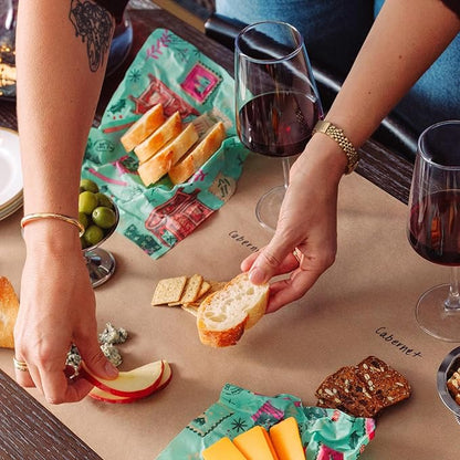 Bee's Wrap Beeswax Wraps for Food - Made in USA Reusable & Organic Food Wraps, Sandwich Wrap & Bowl Covers - Eco-Friendly Alternative to Aluminum Foil, Seasons Greetings 3 Pack (S, M, L)