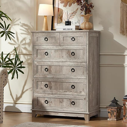 Joaxswe Farmhouse 6 Drawer Dresser - Image 5