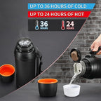 85oz Large Coffee Thermoses for Travel - Insulated Water Jug Classic Vacuum Bottle with Plastic Cup - Stainless Steel Thermos for Hiking Fishing