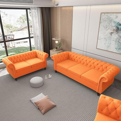 Living Room Chair, Modern Velvet Chesterfield Sofa Chair, Mid Century Single - Image 4