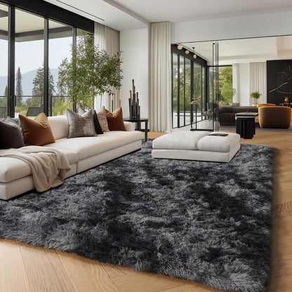 Abstract Shaggy Area Rug 6x9 Feet, Plush Fluffy Rugs - Image 9