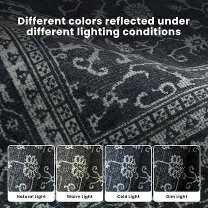 8x10 Washable Area Rugs for Living Room, Dining Room- Black White | Ultra Soft - Image 9
