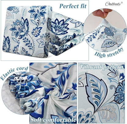 CALBODE 12pcs Floral Printed Stretchy Sofa Cushion Covers - Image 4