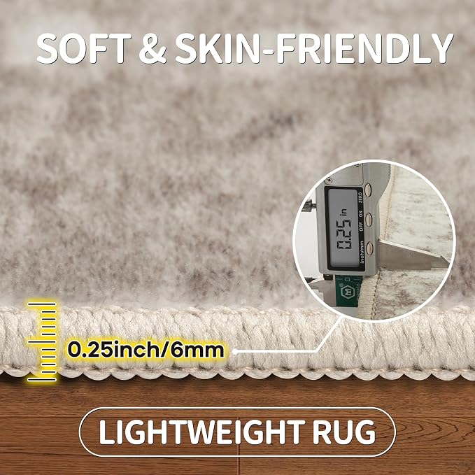 8x10 Area Rugs for Living Room Bedroom Dining Room Washable Brown Grey | Soft - Image 6