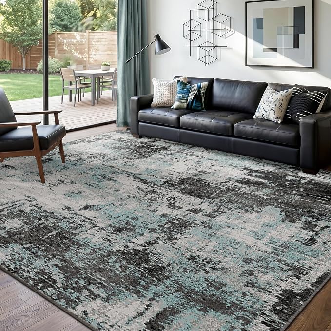 RELEANY Washable 9'x12' Abstract Area Rug - Image 9