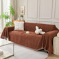 DREAMINGO Chocolate Brown Couch Cover Soft Chenille Sofa Cover by DREAMINGO
